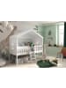 58 aufm Kessel HAUSBETT mit Leiter Katine 213x202x120 aus Massivholz+MDF in Weiß