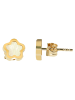 Adeliás Mädchen Ohrringe – Ohrstecker aus 333 Gold mit Perlmutt in gold