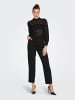 JACQUELINE de YONG Bluse hoch geschlossen Knopfleiste Spitzen-Detail in Schwarz-2