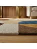 KADIMA DESIGN Wollteppich Kurzflor AIRE Abstrakt Naturfaser Wohnzimmer in Lila-Terrakotta