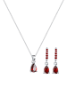 Elli Schmuckset 925 Sterling Silber Tropfen in Rot