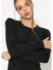SASSYCLASSY Langarmshirt mit Ziernaht in Dunkelgrau