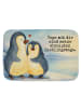 Mr. & Mrs. Panda Badematte Pinguin umarmen Design mit Spruch in Weiß