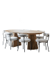 ebuy24 Essgruppe Tokyo 7-teilig Eiche 120 x 120 cm