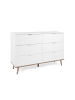 CALICOSY Kommode COPENHAGUE in Weiß - (W) 120  x (H) 86,5  x (L) 40  cm
