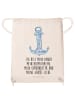 Mr. & Mrs. Panda Gym Bag Anker Blau mit Spruch in Creme