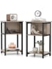 COSTWAY 2er Set Nachttisch mit Ablage in Grau