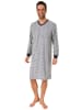 NORMANN Frottee Nachthemd langarm Bündchen - 48533 in grau