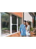 EASYmaxx Moskitonetz Magic Fit 115x270cm weiß Schwingtür Transparent