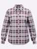 Sieh an! Flanell-Bluse in ecru-aubergine-kariert
