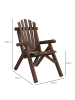 Outsunny Adirondack Gartenstuhl 83L x 68B x 101H cm Verkohlt