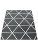KADIMA DESIGN Teppich Kurzflor Geometrische Motive Wohnzimmer schmutzabweisend in Anthrazit