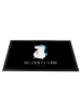 Mr. & Mrs. Panda Gummi-Fußmatte Einhorn Spaziergang mit Spruch in Schwarz