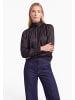 Zero  Satin-Bluse mit Crinkle-Effekt in Black Beauty