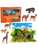 Wisam Set mit Wildtierfiguren: Fuchs, Giraffe, Nilpferd, Hirsch