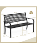 COSTWAY Gartenbank Metall 127x62x86cm in Schwarz