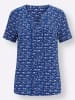 creation L Bluse in royalblau-weiß-bedruckt