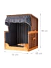 relaxdays Hundestrandkorb "Gestreift" in Dunkelblau / Natur – (B)75 x (H)95 x (T)65 cm