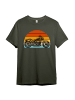 PAULGOS Herren T-Shirt, Retro Biker Shirt in Olive