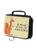 Mr. & Mrs. Panda Waschtasche Eichhörnchen Blume mit Spruch in Gelb Pastell