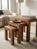 KADIMA DESIGN 3er Set Satztisch Massiv-Holz Wohnzimmer-Tisch Landhaus-Stil in Massivholz