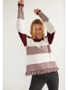 usha FESTIVAL Damen Oversize Strick Pullover in Bordeaux Weiss