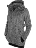 Urban Classics Urban Classics Damen Ladies Melange Teddy Zip Hoody in blk/wht
