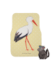 Mr. & Mrs. Panda Autoteppich Storch ohne Spruch in Gelb Pastell