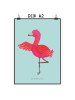 Mr. & Mrs. Panda Bild Flamingo Yoga ohne Spruch in Türkis Pastell