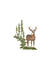 möbel-direkt Wanddekoration "Hirsch" in grün/braun/beige