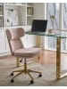 Beliani Bürostuhl GRANBY in Rosa/Gold - (W) 58 x (H) 77 x (L) 58 cm