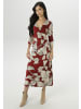 Aniston SELECTED Jerseykleid in bordeaux-schwarz-offwhite