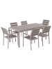 Beliani 7-tlg Gartentisch Set VERNIO in Grau/Silber