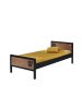 58 aufm Kessel EINZELBETT Kameko 209x75x97 aus MDF+Massivholz in Schwarz/Cognac