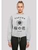 F4NT4STIC Oversize Sweatshirt Kirschblüten Golden Gai in grau meliert