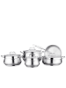 Korkmaz Korkmaz Estima Kochgeschirr-Set mit Glasdeckel - 9-teilig - Edelstahl in Silber
