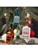 MARELIDA Weihnachtsbaumschmuck GIN Flasche Glas mundgeblasen H: 12cm in blau