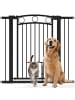 Pawhut Hunde Türschutzgitter Schwarz 76-104L x 106H cm