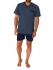 NORMANN Kurzarm Schlafanzug Pyjama Shorty in hellblau