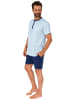 NORMANN Schlafanzug kurzarm Shorty Knopfleiste am Hals - 78378 in marine