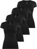 Janice 4 x Figurbetontes T-Shirt mit V-Ausschnitt Siena in Schwarz