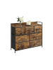 relaxdays Kommode in Schwarz/ Braun - (B)85 x (H)98 x (T)28,5 cm