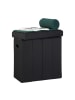 relaxdays Sitzhocker in Schwarz - (B)46 x (H)49,5 x (T)25,5 cm