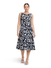 Vera Mont Cocktailkleid mit Print in Weiß/Dunkelblau