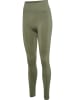 Hummel Leggings Hmlflow Multisport Damen in DEEP LICHEN GREEN