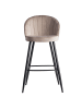 FineBuy Barstuhl in Beige / Samt / 53x56x103