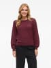 Vila Eleganter Pullover mit verspieltem Strickmuster und Rundhals. in Bordeaux
