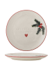 Bloomingville Teller JOVIDA Weihnachtsteller mit HERZ und Tannenzweig 16 cm