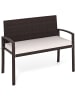COSTWAY Polyrattan Gartenbank mit Sitzkissen in Beige