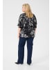 KAFFE curve Langarm - Hemd KCmona Regular fit in Black/White Painted Flower